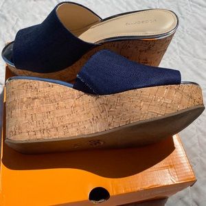 Liz Claiborne Denim Wedge Sandals